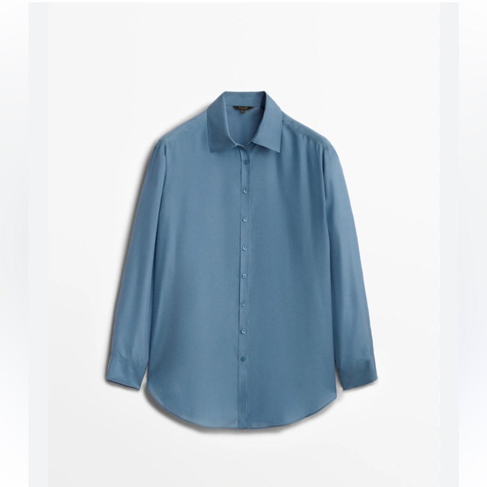 Massimo Dutti 100% Silk Shirt In light Blue